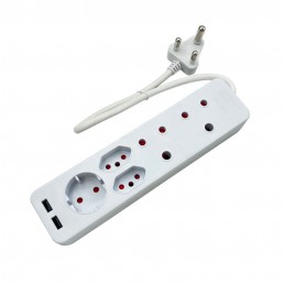 5-port Multi Plug with 2-port USB Charger