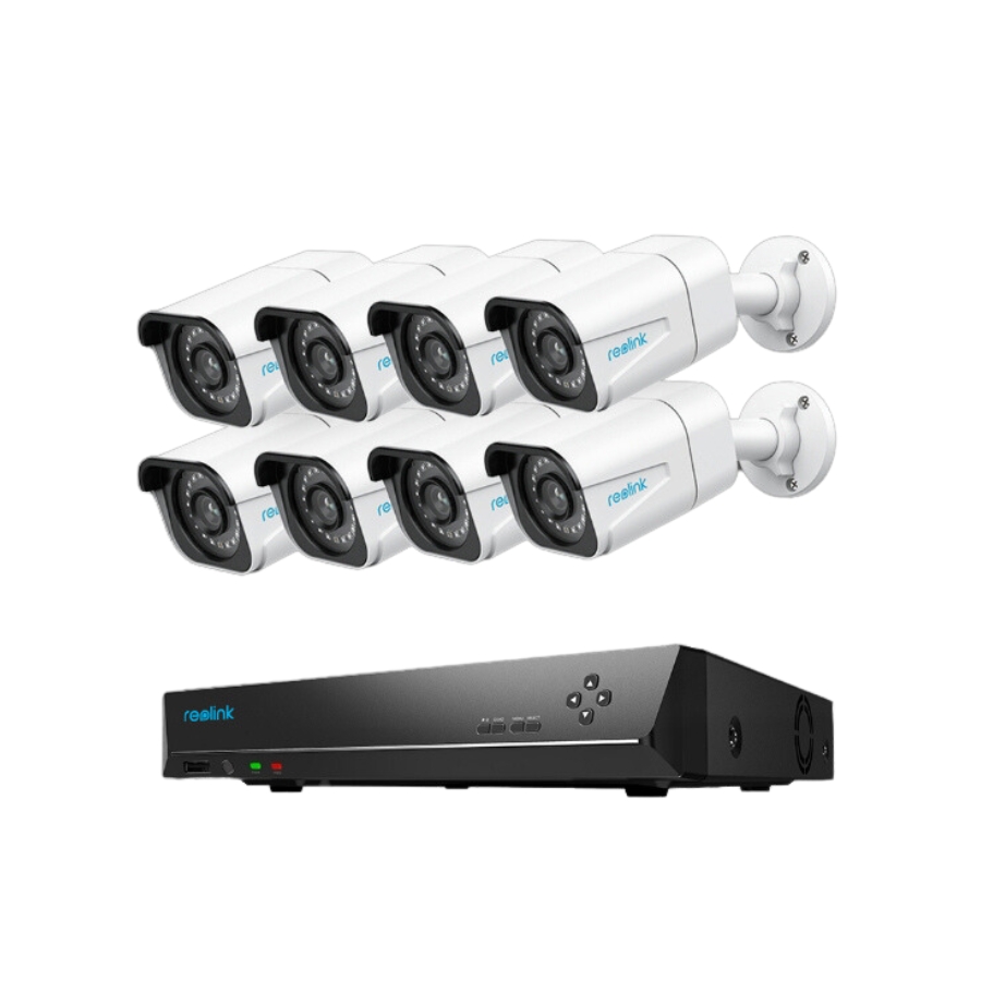 Reolink RLK16-800B8 4K 8MP Outdoor 8 Bullet PoE Security Camera System Kit  with 16-Channel NVR, 4TB HDD
