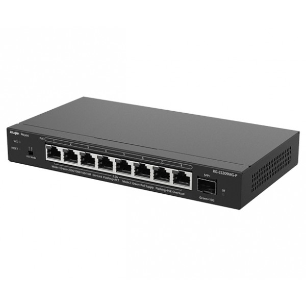 Reyee RG-ES209MG-P 8-Port 2.5G PoE Switch with 10G Uplink