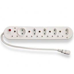 Multi Plug with IEC Cord (5x16A + 5x5A) - White