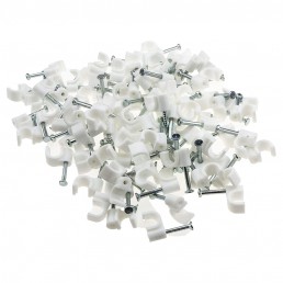 Cable Clip Round - White (100 Pack) (5mm)