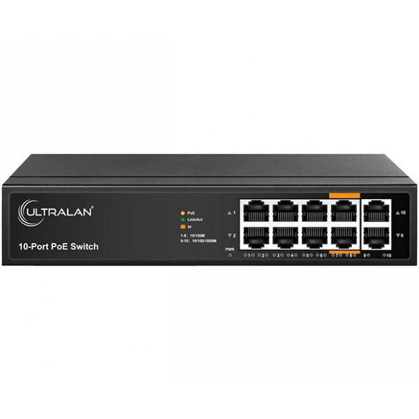 UltraLAN SF1010P - 10-Port 100Mbps AI PoE Switch with Gigabit Uplinks