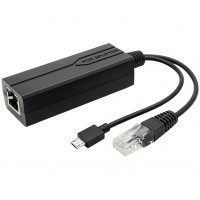 PoE Splitter - 802.3af/at to 5V/2.4A Micro-USB & Ethernet