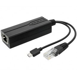 PoE Splitter - 802.3af/at to 5V/2.4A Micro-USB & Ethernet