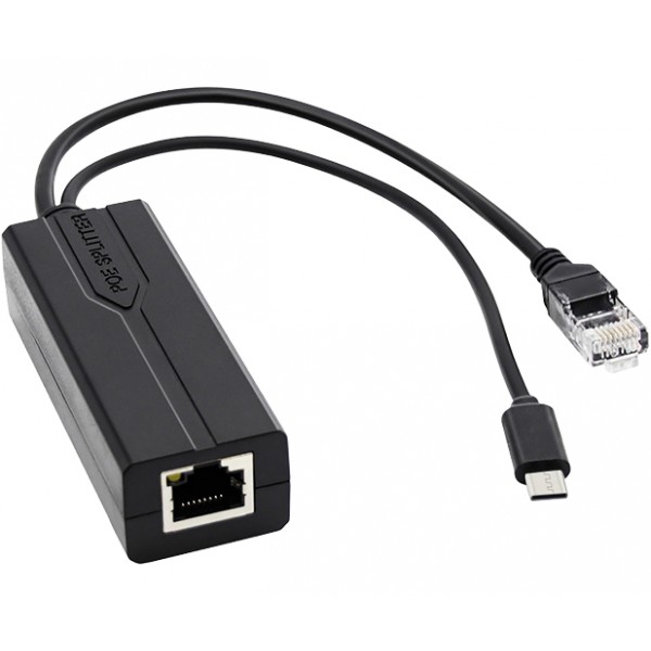 PoE Splitter - 802.3af/at to 5V/2.4A Type-C & Ethernet
