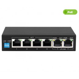 UltraLAN 4 Port 60W Fast Ethernet Switch with 4 AI PoE and 2 Uplink Ports